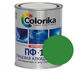 Эмаль ПФ-115 ярко-зеленая 0,8 кг "Colorika" - фото - 1