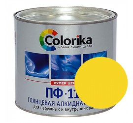 Эмаль ПФ-115 желтая 1,8 кг "Colorika" - фото - 1