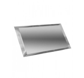 Прямоугольная зеркальная серебряная плитка с фацетом 10мм ПЗС1-01 - 240х120 мм/10шт - фото - 1