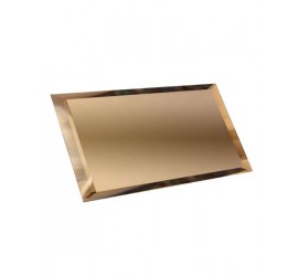 Прямоугольная зеркальная бронзовая плитка с фацетом 10мм ПЗБ1-01 - 240х120 мм/10шт - фото - 1