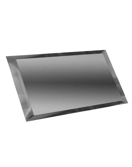 Прямоугольная зеркальная графитовая плитка с фацетом 10мм ПЗГ1-01 - 240х120 мм/10шт - фото - 1
