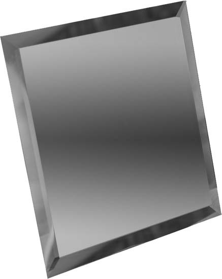 Квадратная зеркальная графитовая плитка с фацетом 10мм КЗГ1-01 - 180х180 мм/10шт - фото - 1