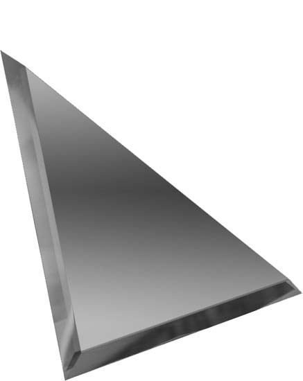 Треугольная зеркальная графитовая плитка с фацетом 10мм ТЗГ1-01 - 180х180 мм/10шт - фото - 1