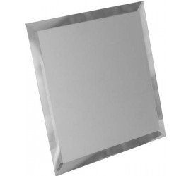 Квадратная зеркальная серебряная матовая плитка с фацетом 10мм КЗСм1-01 - 180х180 мм/10шт - фото - 1