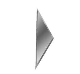 Зеркальная серебряная плитка ПОЛУРОМБ боковой РЗС1-01(б) 10х34 - фото - 1