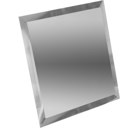 Квадратная зеркальная серебряная плитка с фацетом КЗС1-15 15х15 - фото - 1