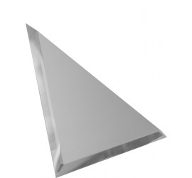 Треугольная зеркальная серебряная плитка с фацетом 10мм ТЗС1-01 - 180х180 мм/10шт - фото - 1
