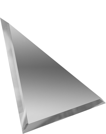 Треугольная зеркальная серебряная плитка с фацетом ТЗС1-15 15х15 - фото - 1