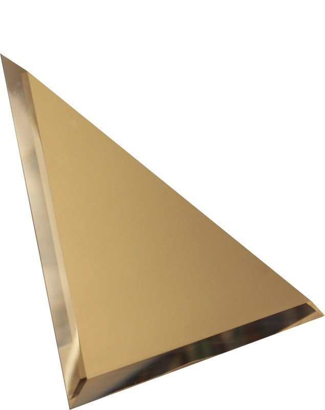 Треугольная зеркальная бронзовая плитка с фацетом 10мм ТЗБ1-03 - 250х250 мм/10шт - фото - 1