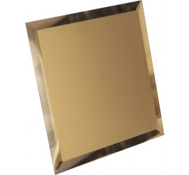 Квадратная зеркальная бронзовая плитка с фацетом 10мм КЗБ1-02 - 200х200 мм/10шт - фото - 1