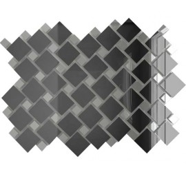 Мозаика зеркальная Графит + Серебро Г70С30 ДСТ с чипом 25х25 и 12х12/300 x 300 мм (10шт) - 0,9 - фото - 1