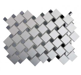Мозаика зеркальная Серебро матовое + Графит См70Г30 ДСТ 25х25 и 12х12/300 x 300 мм (10шт) - 0,9 - фото - 1