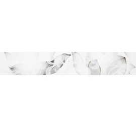 Каррарский Мрамор Бордюр цветы 1504-0145 7,5х45 - фото - 1