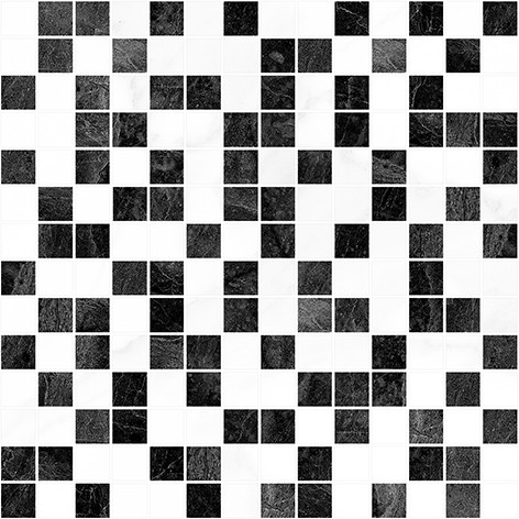 Crystal Мозаика чёрный+белый 30х30 - фото - 1