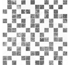 Crystal Мозаика серый+белый 30х30 - фото - 1