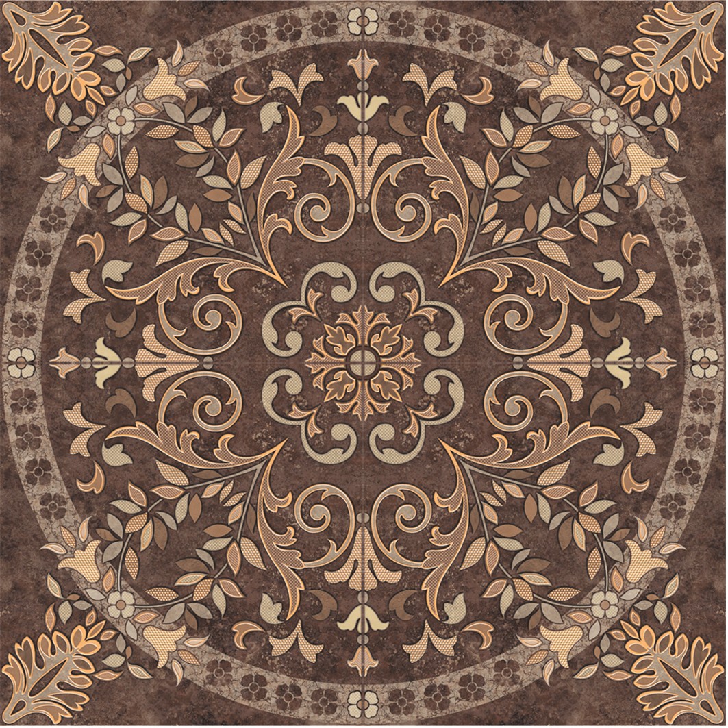 Pompei Панно напольное коричневое (PY6G114) 88x88 - фото - 1