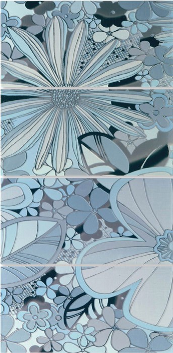 Камила панно цветы голубой 1608-0102 40х80 (комплект 4 шт) - фото - 1