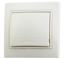 Выключатель 1-кл. СП Мира крем. Lezard 701-0303-100 - фото - 1