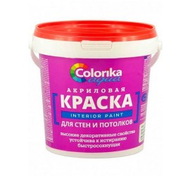 Краска "Colorika Aqua" для стен и потолков белая 1кг - фото - 1