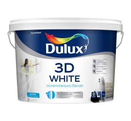 Краска В/Э 3D WHITE 10 л на основе мрамора, ослепительно белая матовая Дюлакс - фото - 1