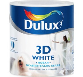 Краска В/Э 3D WHITE 5 л на основе мрамора, ослепительно белая матовая Дюлакс - фото - 1