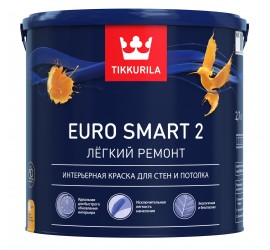 Краска латексная на основе акрилового сополимера TIKKURILA EURO 2 2.7 л - фото - 1