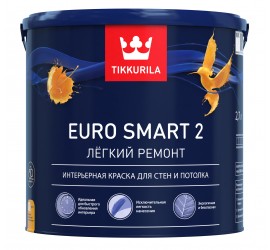 Краска латексная на основе акрилового сополимера TIKKURILA EURO SMART 2 2.7 л - фото - 1