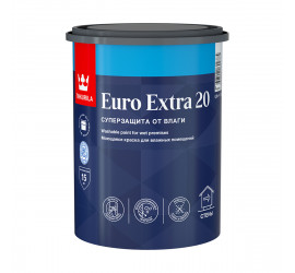 Краска "EURO EXTRA 20"моющаяся для влажных помещений 0,9л белый (база А) Tikkurila - фото - 1