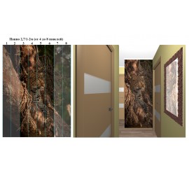Панно УФ «Леопард» (4 панели, высота 2,7м. ширина 1 м.) - фото - 1