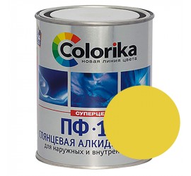 Эмаль ПФ-115 желтая 0,8 кг "Colorika" - фото - 1