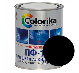 Эмаль ПФ-115 черная 0,8 кг "Colorika" - фото - 1