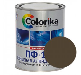 Эмаль ПФ-115 коричневая 0,8 кг "Colorika" - фото - 1