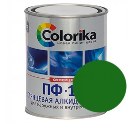 Эмаль ПФ-115 зеленая 0,8 кг "Colorika" - фото - 1