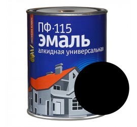 Эмаль ПФ-115 алкидная универсальная черная 0,8 кг - фото - 1