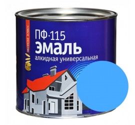 Эмаль ПФ-115 алкидная универсальная ярко-голубая 1,8 кг - фото - 1