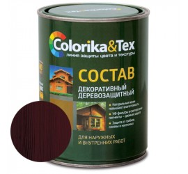 Состав деревозащитный "Colorika&Tex" макассар 0,8 л - фото - 1