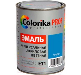 Эмаль "Colorika Prof" акриловая универсальная голубая 0,9 кг Е-11 - фото - 1