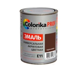 Эмаль "Colorika Prof" акриловая универсальная коричневая 0,9 кг Е-11 - фото - 1
