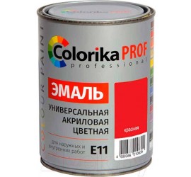 Эмаль "Colorika Prof" акриловая универсальная красная 0,9 кг Е-11 - фото - 1