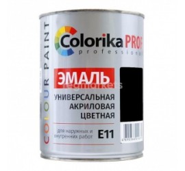 Эмаль "Colorika Prof" акриловая универсальная чёрная 0,9 кг Е-11 - фото - 1
