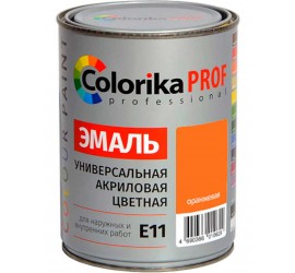 Эмаль "Colorika Prof" акриловая универсальная оранжевая 0,9 кг Е-11 - фото - 1