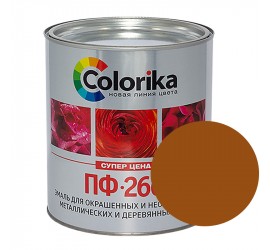 Эмаль ПФ-266 желто-коричневая 0,9 кг "Colorika" - фото - 1