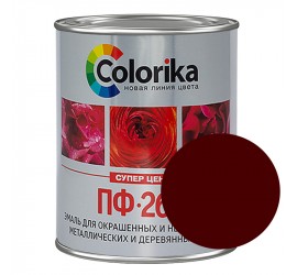 Эмаль ПФ-266 красно-коричневая 0,9 кг "Colorika" - фото - 1