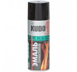 Эмаль термостойкая черная "KUDO" 520 мл - фото - 1