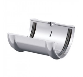 Соединитель желоба водосточного ПВХ, белый - фото - 2