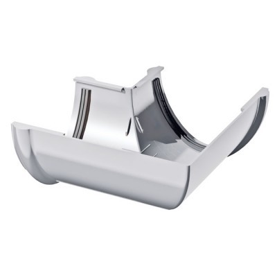 Угол желоба водосточного 90° ПВХ, белый - фото - 2