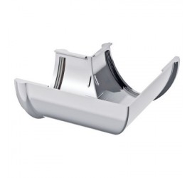 Угол желоба водосточного 90° ПВХ, белый - фото - 2