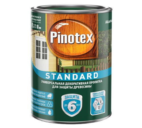 PINOTEX CLASSIC PLUS пропитка-антисептик быстросохнущая 3 в 1, красное дерево 0,9л - фото - 2