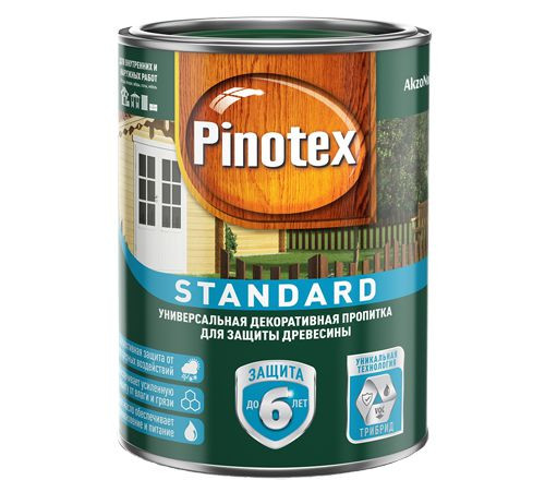 PINOTEX STANDARD антисептик, ореховое дерево 0,9л - фото - 2