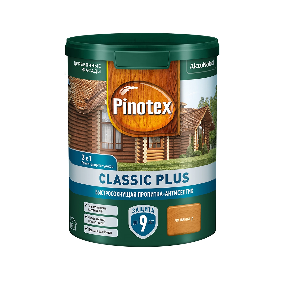 PINOTEX CLASSIC PLUS пропитка-антисептик быстросохнущая 3 в 1, лиственница 2,5л - фото - 1